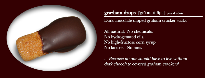 graham drops - Dark chocolate dipped graham cracker sticks