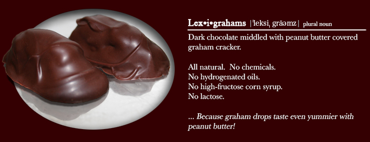 LexiGrahams Dark chocolate middled with peanut butter covered graham cracker